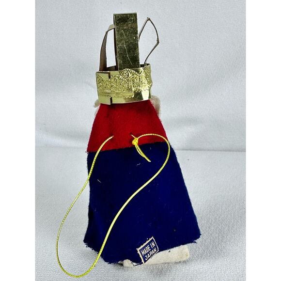 Nativity Wiseman Vintage Mid-Century Japan Felt & Gold Foil Cardboard Ornament - Picture 3 of 7